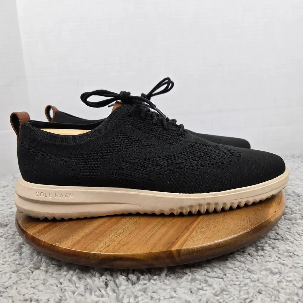 Cole Haan Mens 11.5 Grand+ Plus Stitchlite Black Wingtip Casual Daily Oxford